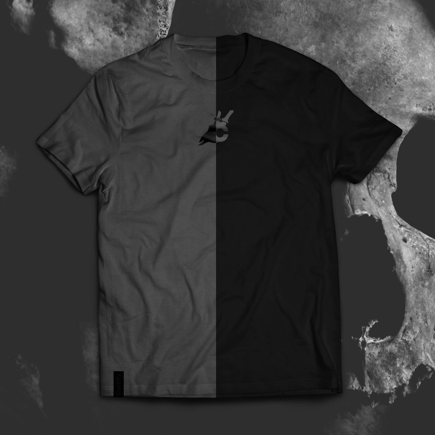 Cultify half grey half black t-shirt.