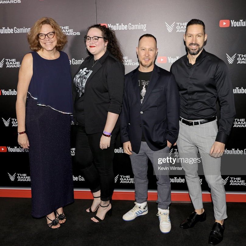 Me and three of my colleagues on the red carpet of the Game Awards 2021.
